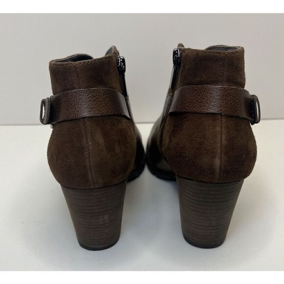 Clarks NWOB Mission Parker Bootie Brown Leather Suede Women’s Size 9.5M - Picture 7 of 12